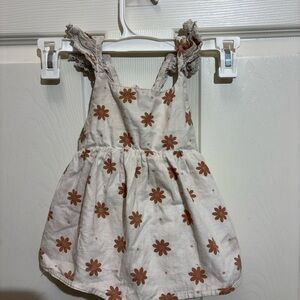 Isaac Mizrahi White Dress with Brown Floral Accents Size 24M